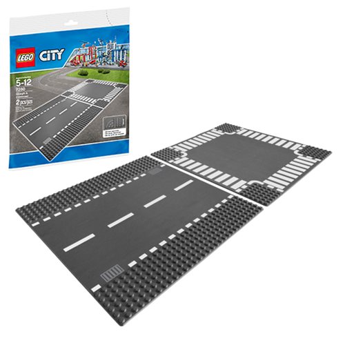 LEGO City 7280 Straight and Crossroad Baseplate Set